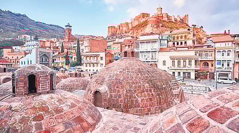 (Clockwise from above) The old bath district of Abanotubani