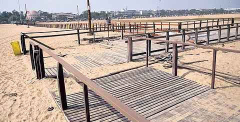 The ramp in Marina, partly removed before cyclone, is yet to be restored | Martin Louis