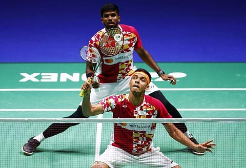 Indian men's doubles pair of Satwiksairaj Rankireddy and Chirag Shetty. (Photo | India_AllSports X)