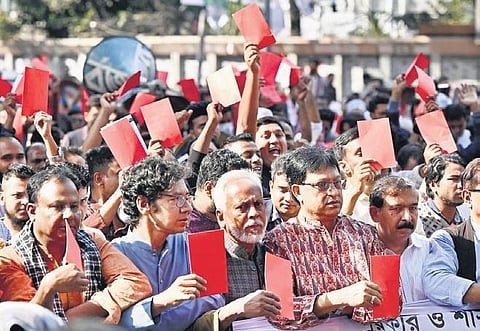 The army battalions that are to be deployed on poll duty on January 3 are mostly commanded by officers recruited during the 2001-06 BNP-Jamaat era. (Photo | AFP)