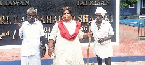 The farmers, S Kanniyan and S Krishnan, with their lawyer G Pravina | Express