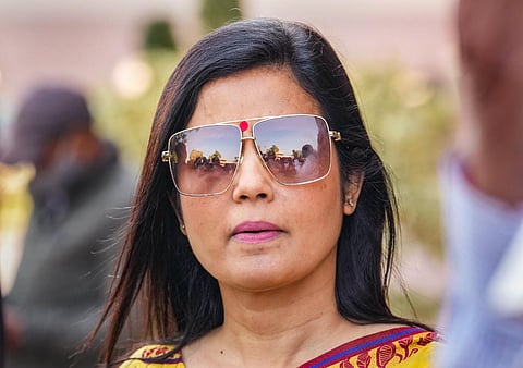 TMC MP Mahua Moitra at Parliament House complex, in New Delhi. (File Photo |PTI)