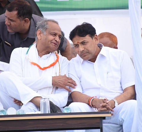 Former Chief Minister of Rajasthan Ashok Gehlot with Pramod Jain Bhaya. (Photo| Facebook)
