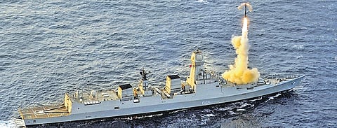 INS Chennai was sent to intercept the hijacked vessel (File photo | Express)