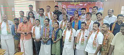 The Secretary of the Orthodox Church Nilakkal Bhadrasanam, Fr. Shaiju Kurian, with 47 Christian families joined BJP on December 30, 2023. (Photo| X)