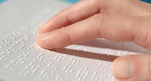 Braille, a tactile writing system to read and write for visually challenged people.