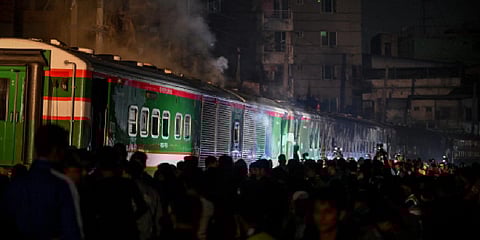 Five killed as packed train catches fire in Bangladesh