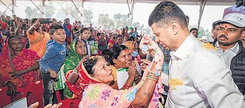 5T chairman and BJD leader VK Pandian at a public meeting in Angul district | Express