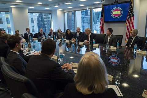 Donald Trump meets with leaders of major US technology companies in a bid to heal the rifts on both sides and promote investment, job creation and innovation. (IANS)