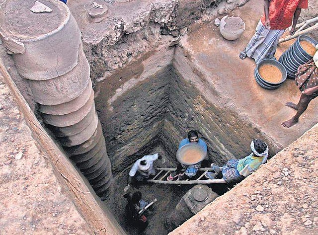  Ancient brick structure found at the excavation site | EPS