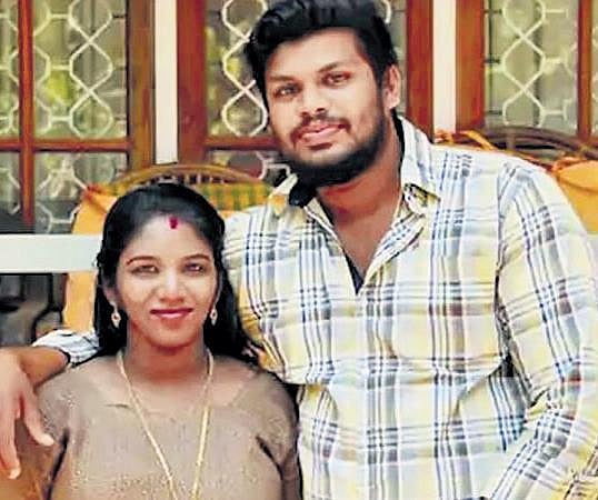 Uthra with husband Sooraj | File Pics