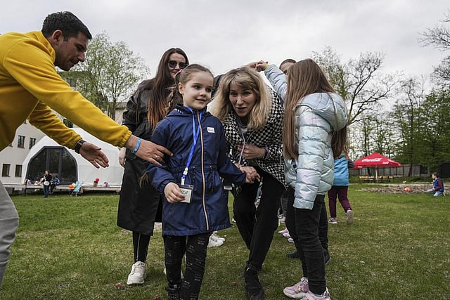Children play at the recovery camp for children and their mothers affected by the war near Lviv, Ukraine, Wednesday, May 3, 2023. (Photo | AP)