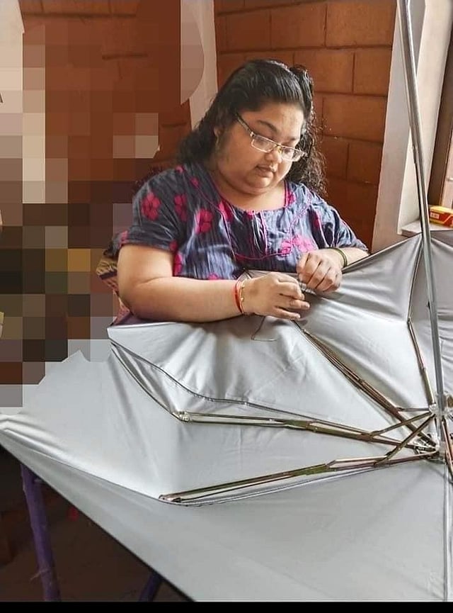 An ‘Umbrella by the Differently Abled’ member at work