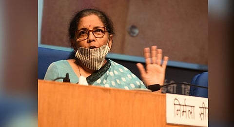 Finance minister Nirmala Sitharaman during a press meet in New Delhi. (Photo | Parveen, Negi, EPS)