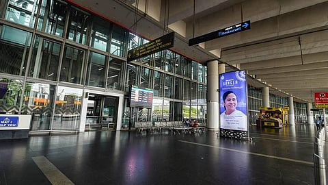 Water gushed into the airport premises and caused water logging in the operational area.