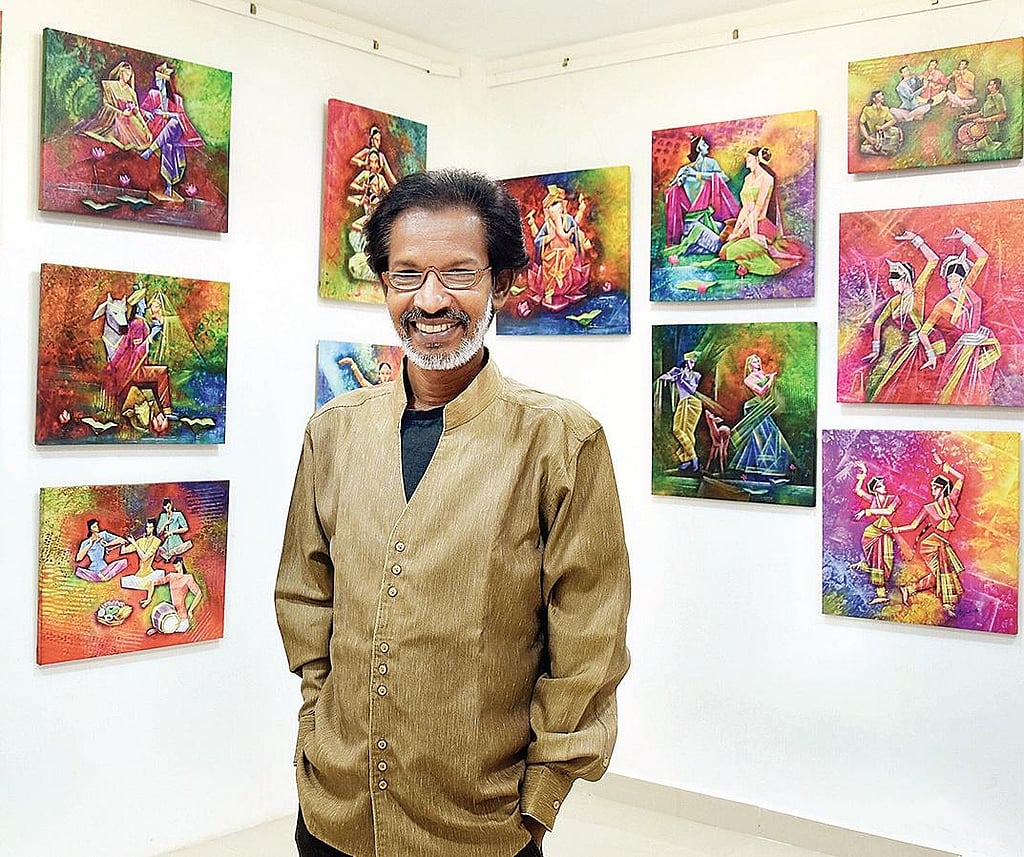 Lores in lines: Shivaram's 'Vibrant Series' on display