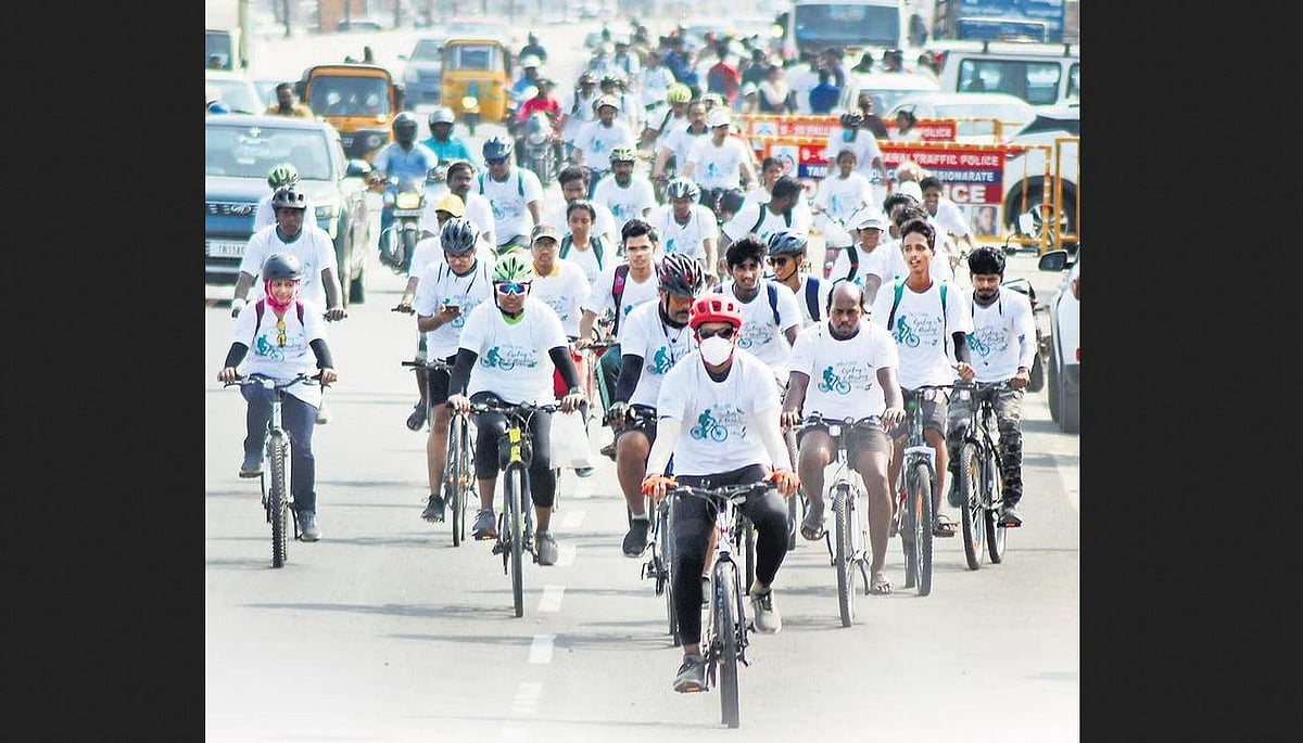 A cycle rally for eco reprieve at Pallikaranai Marshland Eco Park