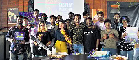 Chennai-based cosplay artiste Suriya Banu with othres.