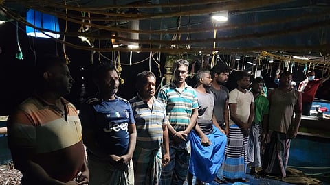 The apprehended fishermen were taken to Talaimannar Pier, where they were handed over to the Talaimannar fisheries inspectors.