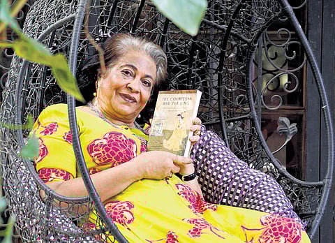 Sadiqa Peerbhoy with her latest novel The Courtesan and the King 
