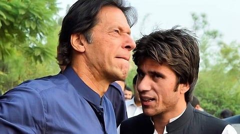 Pakistan Tehreek-e-Insaaf party leaders Imran Khan and Rehan Zeb Khan.