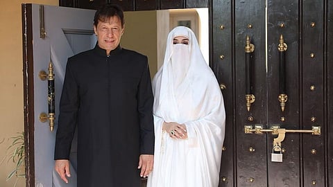 Former Pakistan prime minister Imran Khan and his wife Bushra Bibi 