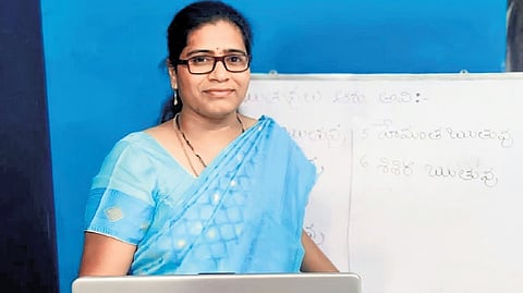 Saritha teaches an online Telugu class