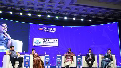 The panel with TNIE Editor Santwana Bhattacharya anchoring the conversation.