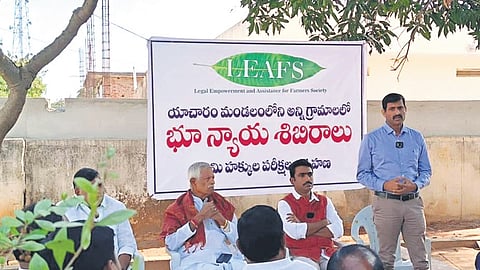 The Legal Empowerment and Assistance For Farmers (LEAF) Society holds a meeting in Yacharam mandal on Sunday