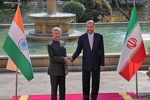 External Affairs Minister S Jaishankar and Iran Foreign Minister H Amirabdollahian during a meeting, in Tehran, on Jan. 15, 2024. 