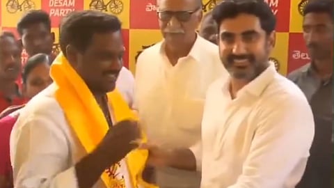 YSRC activists of Mangalagiri Assembly constituency joined the TDP in the presence of Nara Lokesh