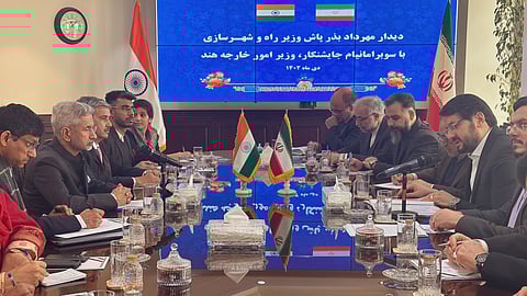 External Affairs Minister S Jaishankar meets with Iran minister Mehrdad Bazrpash in Tehran on Monday, Jan 15, 2024.