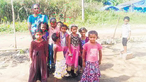Vijayalakshmi with her students
