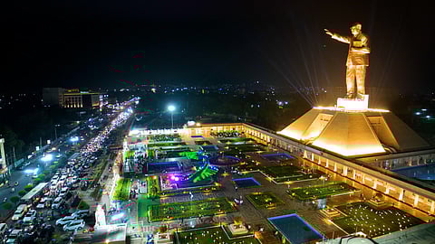 The 206-ft statue of Dr BR Ambedkar.