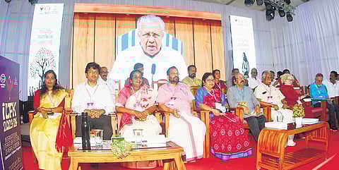 Chief Minister Pinarayi Vijayan virtually inaugurates the International Literature Festival of Kerala at Kerala Sahitya Akademi in Thrissur on Sunday