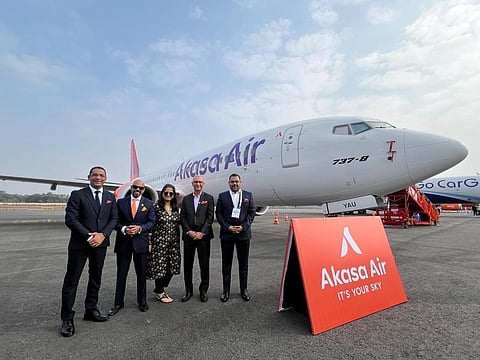 Vinay Dube, Founder and CEO, Akasa Air with others.