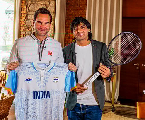 India's Olympic and world champion thrower Neeraj Chopra meets tennis legend Roger Federer in Zurich, Switzerland.