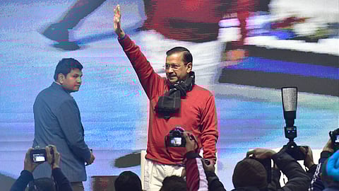 Delhi Chief Minister Arvind Kejriwal addresses during Delhi Government's Excellence in Education Awards 2023, in New Delhi.