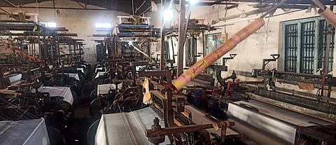 In view of the polyester units shutdown, machines stand still in Sircilla town on January 16, 2024.