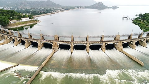 Cauvery water exit from Mettur dam in Salem district
