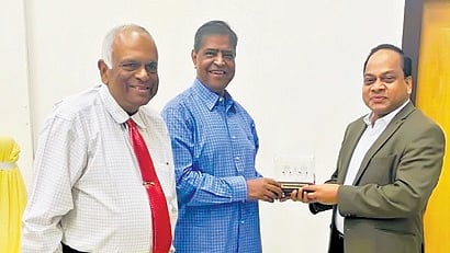 SOA founder president Prof Manojranjan Nayak with Mukund S Chorghade