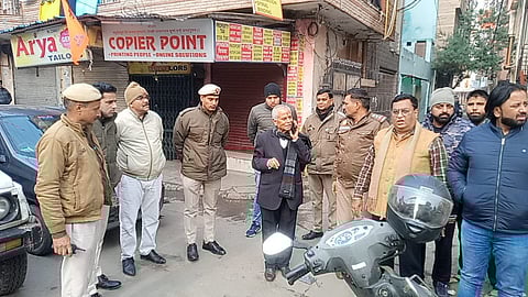 AAP MLA SK Bagga was detained by the police while he was on his way to a protest against the 'cheating' in Chandigarh Mayor elections on Feb 2, 2024.