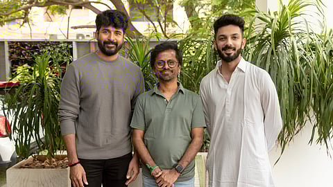 Actor Sivakarthikeyan, director AR Murugadoss and music director Anirudh Ravichander.