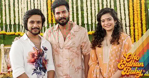Rudra, Vishnu Vishal, Mithal Palkar at the puja ceremony of 'Oho Enthan Baby'