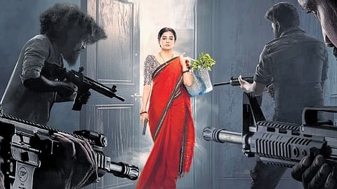 Speaking about the new movie Bhamakalapam 2 the actress mentions, “Just like the poster suggests, it is a delicious heist feast.