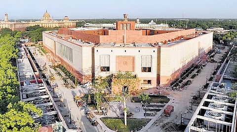 The Parliament House in New Delhi.