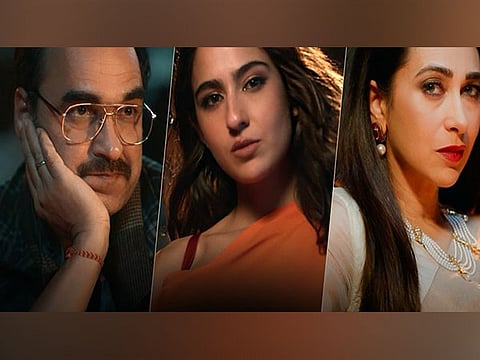 Pankaj Tripathi, Sara Ali Khan, Karisma Kapoor in 'Murder Mubarak' 