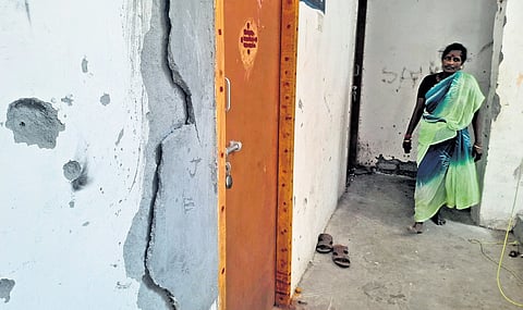The interior of a Tamil Nadu Urban Habitat Development Board house at Pulianthope in Chennai.