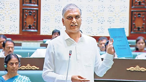 BRS MLA T Harish Rao in the Assembly on Monday