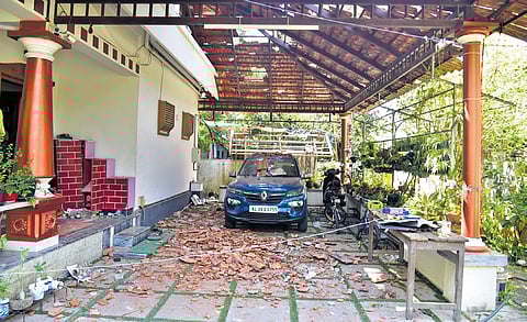 The destruction caused by the explosion on February 12.